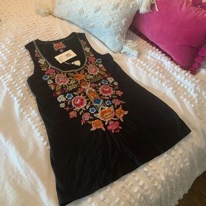 Johnny Was Anaya embroidered tank top